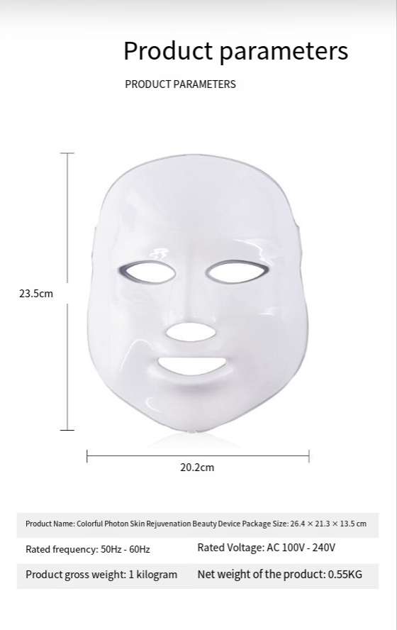 LED Beauty Mask with Seven Color Light Therapy