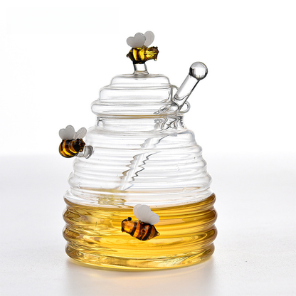 Creative Glass Honey Jar with Lid for Home Use