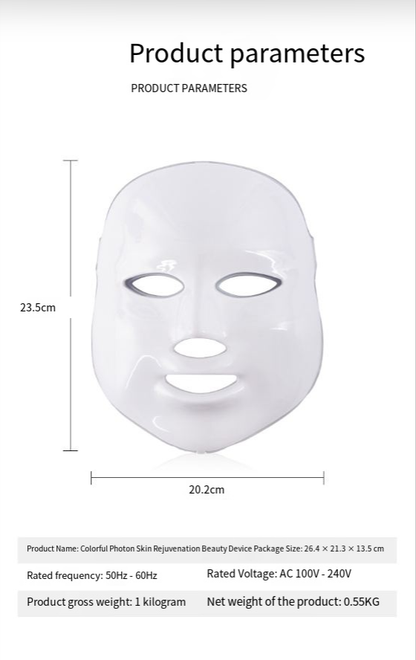 LED Beauty Mask with Seven Color Light Therapy